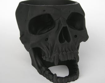 Maceta/Cuenco con forma de calavera humana: Jarrón gótico con forma de calavera, cuenco con forma de calavera para flores secas, decoración de Halloween, contenedor de almacenamiento, regalo de rarezas