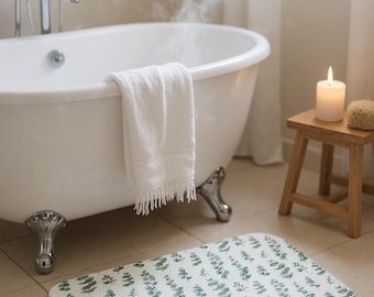 Tappeto Da Bagno Boho Verde Muschio 61x40 Cm - Morbido E Assorbente In Microfibra Con Fondo Antiscivolo - 5