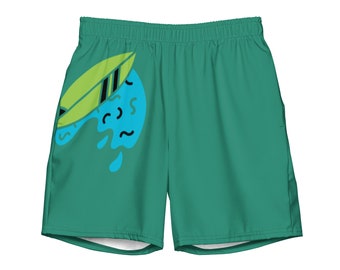 Bañador para hombre XS-6XL Diseño Surf Beach Verde Forro interior sedoso Cordón