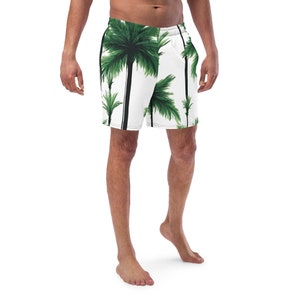 XS-6XL-zwembroek voor heren Groene palmboom Zijdeachtige binnenvoering Trekkoord UPF50+