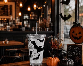 Tumbler Halloween Bats All Over Print Acrylic 16 oz