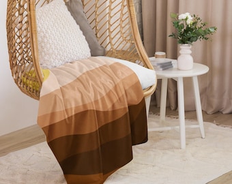 Coperta Sherpa con paesaggio desertico, coperta da sole in stile boho, decorazione neutra per la casa