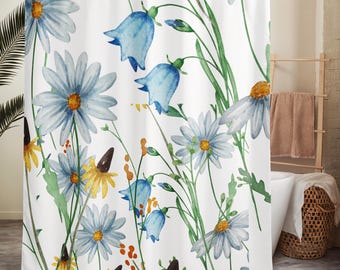 Bluebells Floral Shower Curtain | Botanical Bathroom Decor