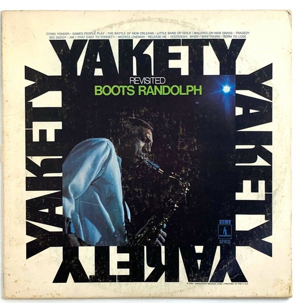 Boots Randolph Revisited Ykety Vinyl 33rpm Record Monument Records 1969