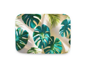 Monstera Badematte - Botanischer Badevorleger - Mikrofaser Teppich - Etsy.de