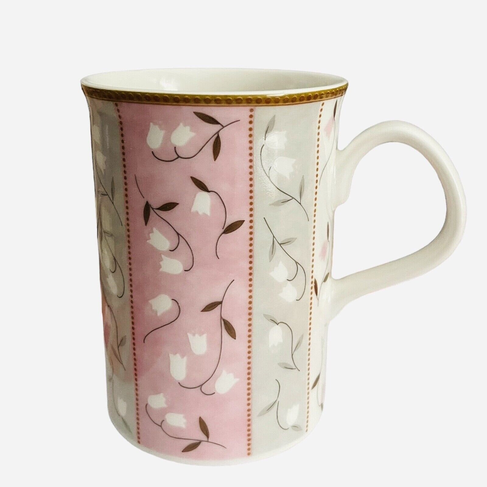 New Haengnam Bone China Coffee Tea Cup Mug Elegant Floral Tulips Pink