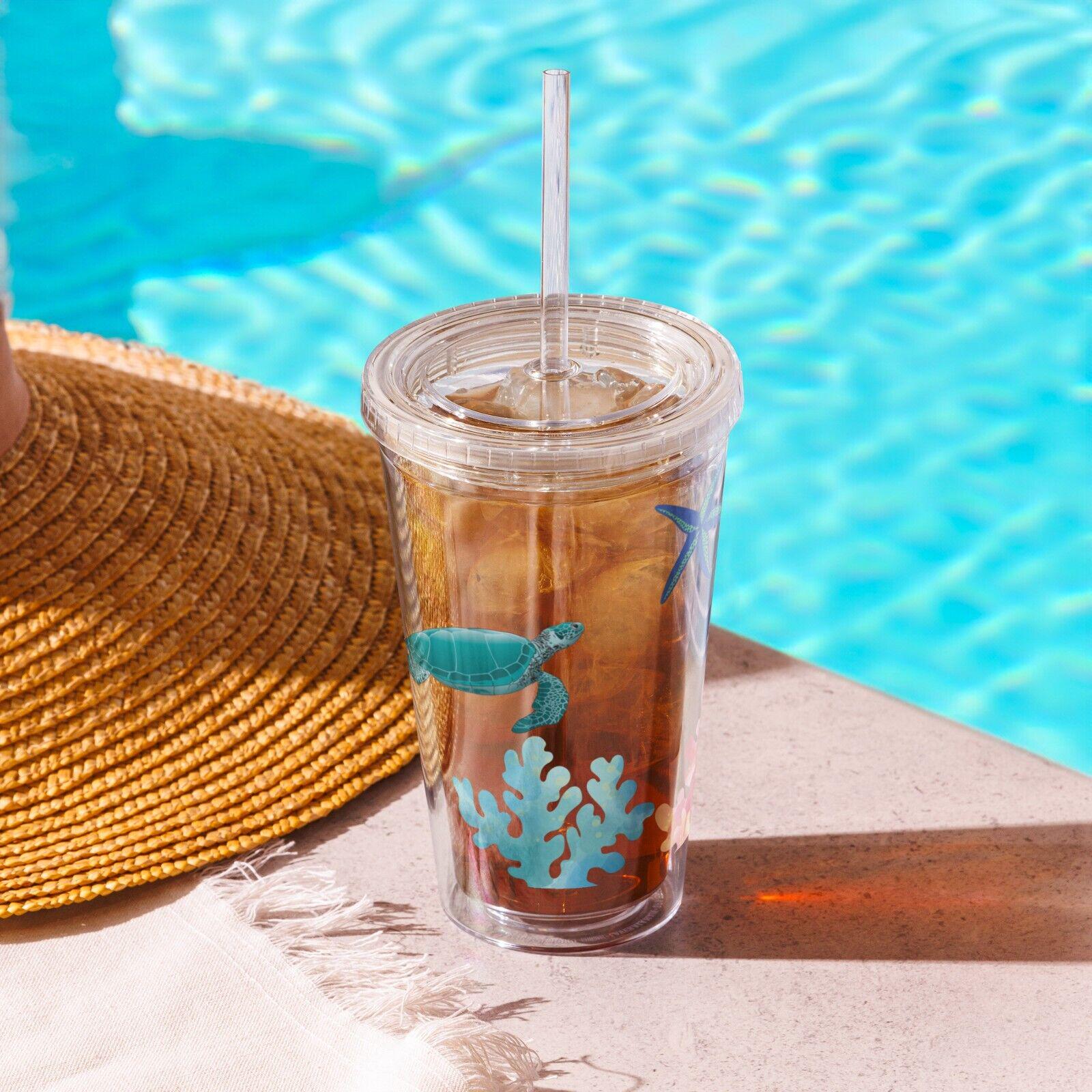 16oz Acrylic Tumbler Nautical Ocean Shells Sea Turtle With Screw-on Lid and  Straw Durable Reusable Insulated - Etsy