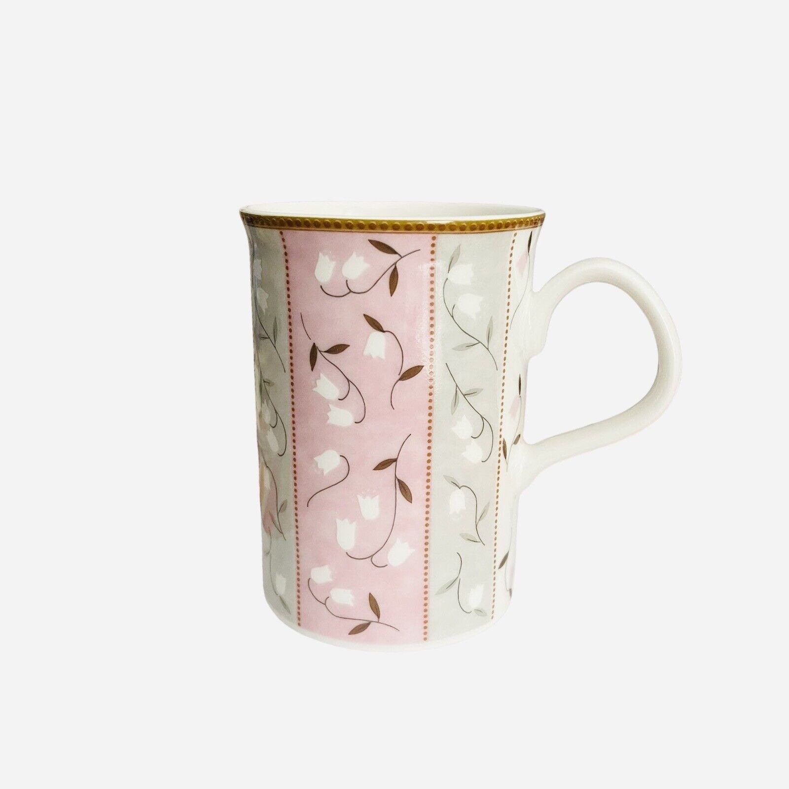 New Haengnam Bone China Coffee Tea Cup Mug Elegant Floral Tulips Pink