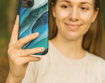Funda resistente MagSafe® para iPhone® Ocean Vibes Vibrant Blue Waves Protective Cover
