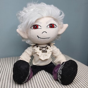 Astarion Plush Sewing Pattern: BG3 Vampire Doll, Camp Shirt & Shoes (Embroidery Files Included)