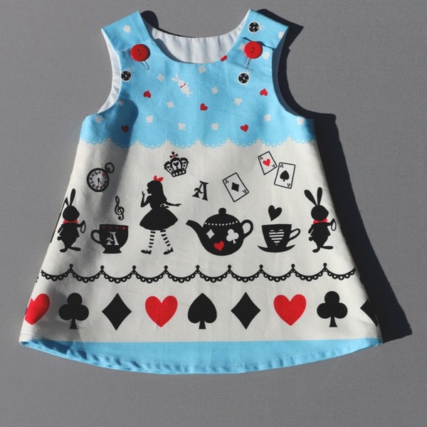 Girls Pinafore Dress, Girls Dress, Alice, Blue