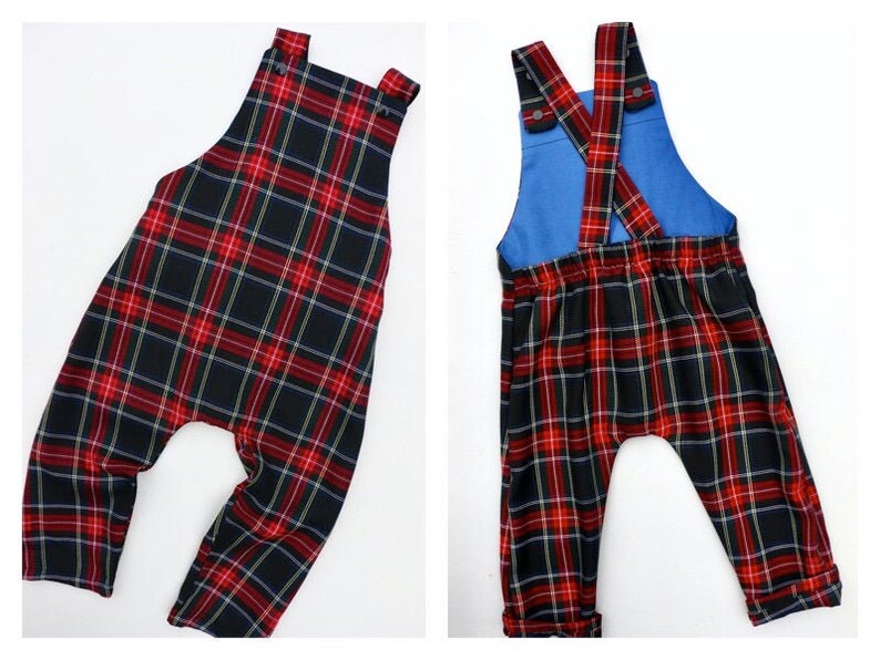 Tartan Dungarees for Baby Toddlers and Children Easy care. Etsy