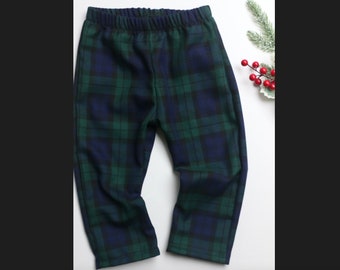 Scottish plaid trousers, Tartan baby pants, wedding outfit toddler.