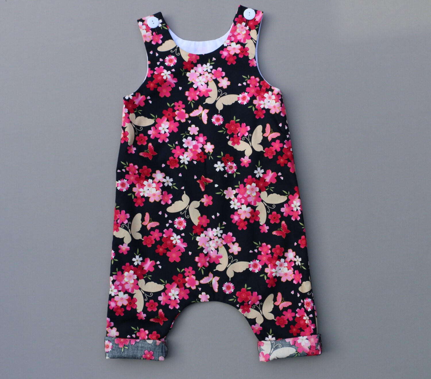 Baby Girl Dungarees Baby Cotton Harem Romper Retro Toddlers Etsy