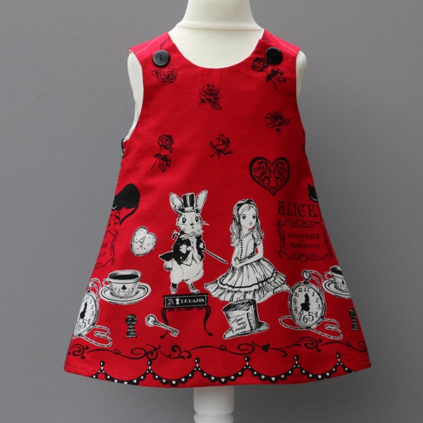 Alice Baby Girls Pinafore Dress,  Toddlers Dress,  Childs A-Line Dress, Childs Pinafore Dress, Designer Fabric Dress, Kids Dress, Twins wear