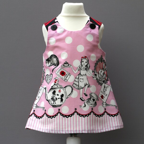 Alice Baby Girls Pinafore Dress,  Toddlers Dress,  Childs A-Line Dress, Childs Pinafore Dress, Designer Fabric Dress, Kids Dress, Twins wear