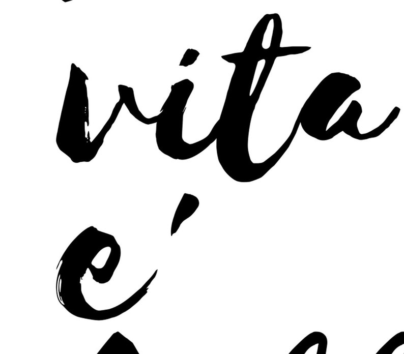 Stampa artistica da parete con download istantaneo, Arte da parete tipografica, Arte stampabile La vita è bella, Scarica stampa, Stampa citazione italiana La Vita E' Bella immagine 2