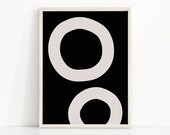 Abstract Circles Minimalist Wall Art, Modern Printable Art, Abstract Poster, Black And Beige Art, Minimal Art Print, Digital Download Art