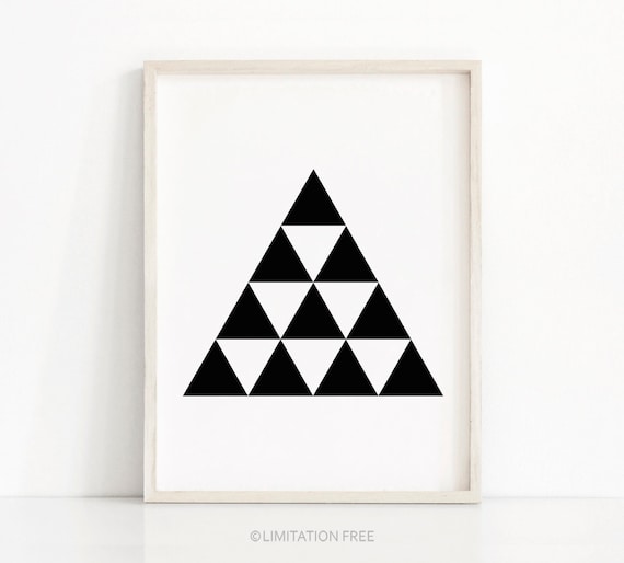 Abstract Geometric Art Print Modern Print Printable Black Etsy