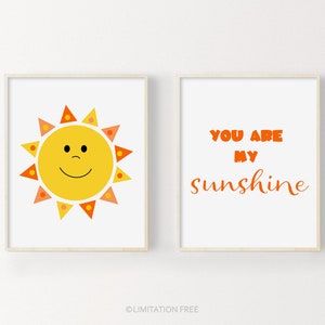 Kids Prints, Printable Kids Wall Art,  You Are My Sunshine Print,  Orange Nursery Decor,  Kids Art Print,  Nursery Quote Print, Sunshine Art