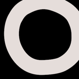 Puede incluir: Un c&iacute;rculo blanco con un c&iacute;rculo blanco m&aacute;s peque&ntilde;o en su interior, ambos c&iacute;rculos tienen una forma ligeramente irregular.