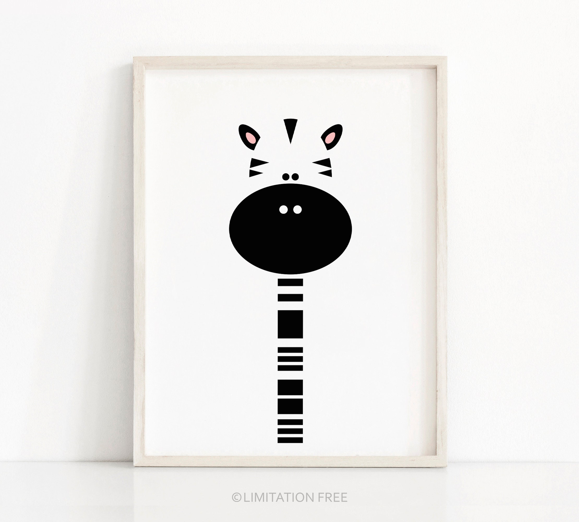Zebra Nursery Print Digital Download, Animal Nursery Wall Art, Kids A…
