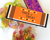 Halloween Printable Candy Bag Topper, Instant Download Printable Halloween Treats Bag Topper, Trick Or Treat Candy Toppers