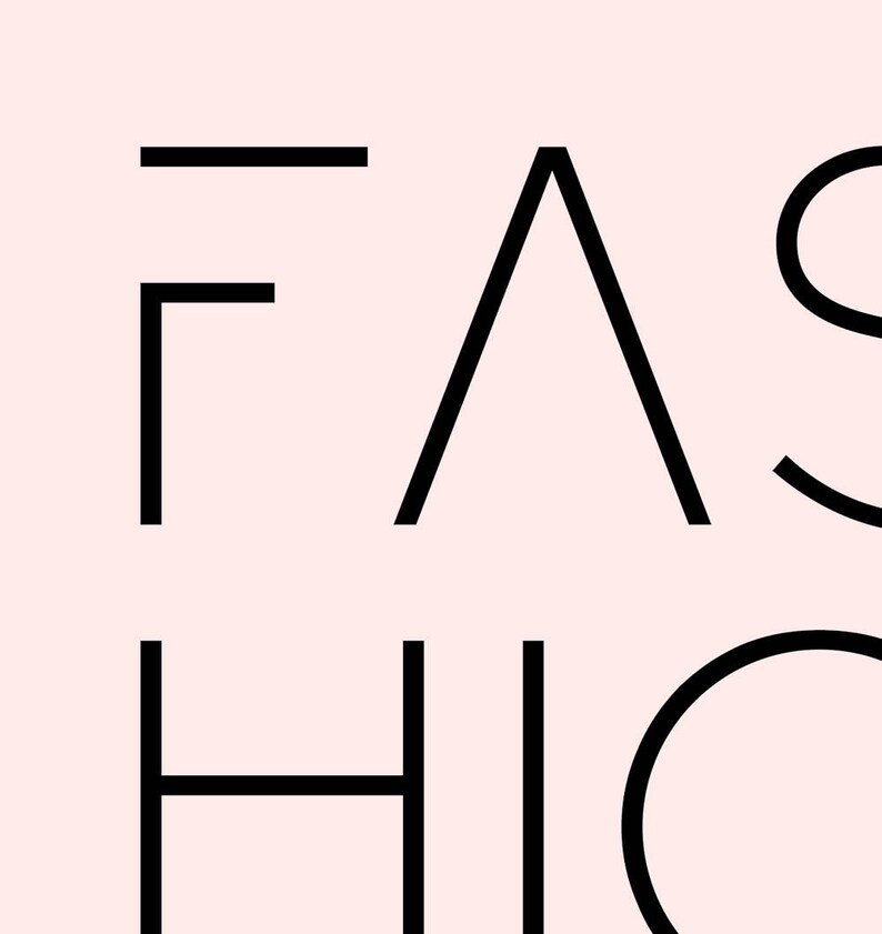 K&ouml;nnte beinhalten: Schwarz-wei&szlig;es Grafikdesign mit dem Wort "FASHION" in minimalistischem Stil.