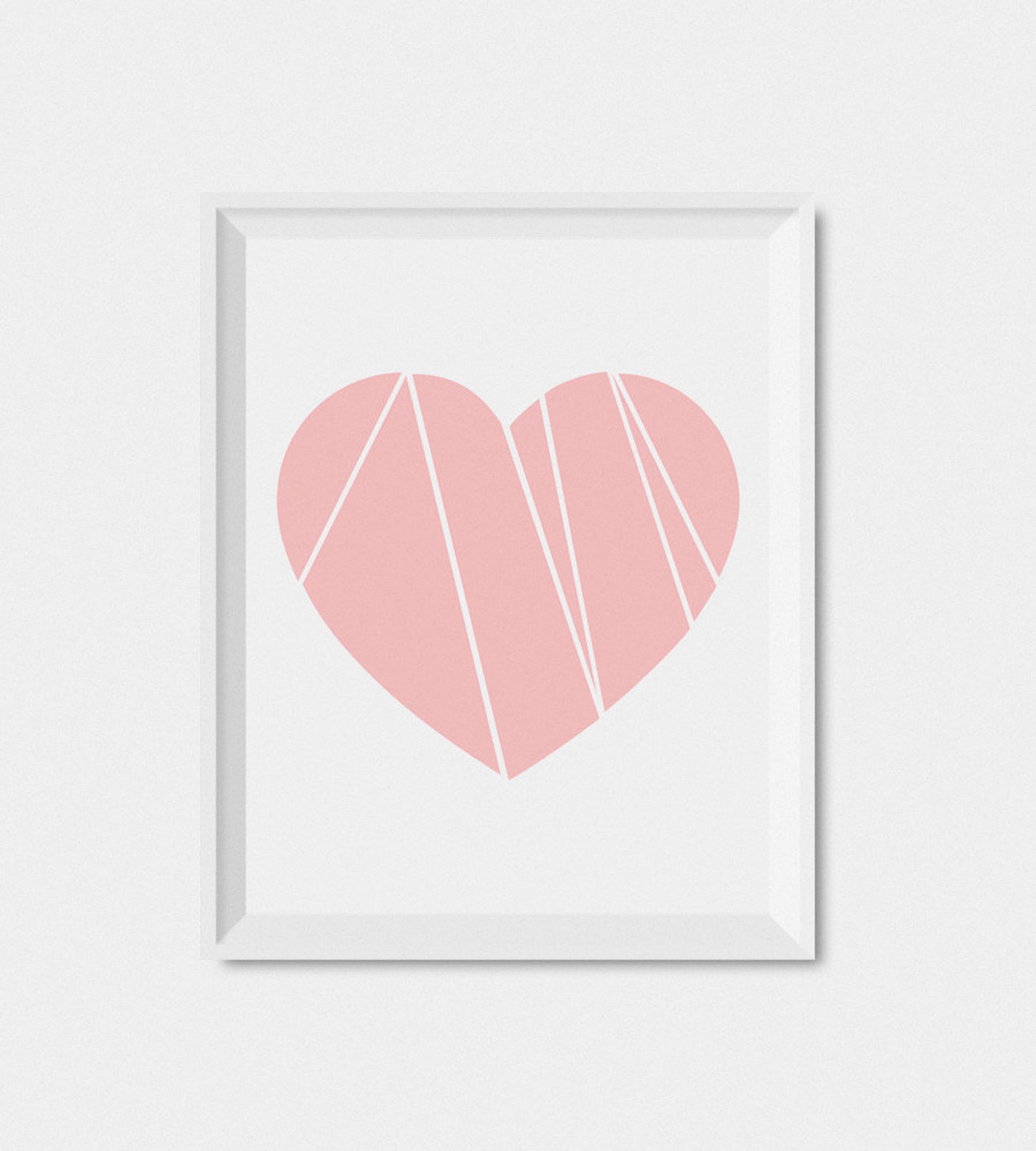 Pink Heart Wall Art Print, Printable Art, Pink Decor, Wall Art