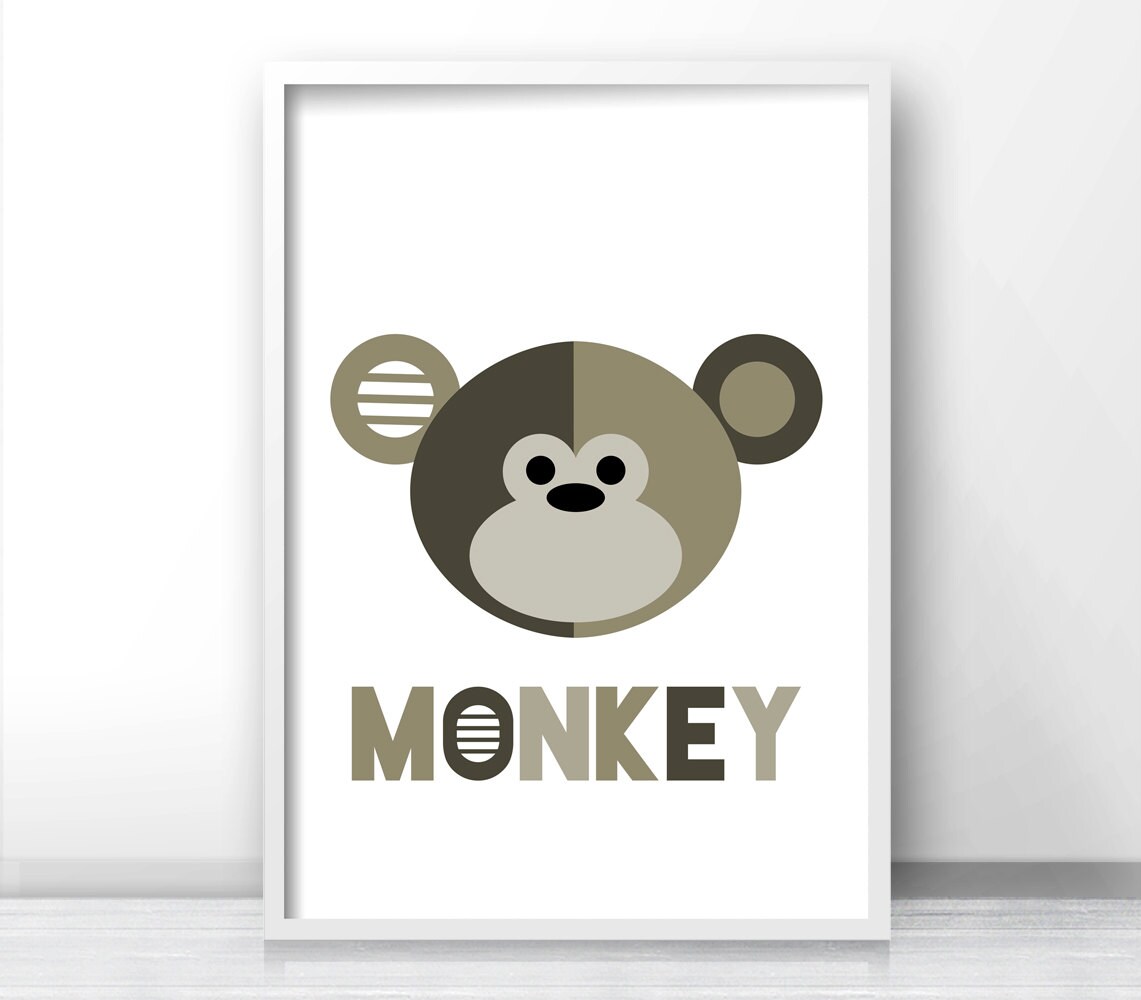 Jungle Animals Nursery Prints Printable Kids Art Kids | Etsy