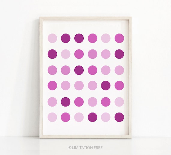 Purple Wall Art Print, Polka Dot Digital Art, Home Decor Art Print, Digital Download Purple Dots Wall Decor Print, Modern Purple Nursery Art