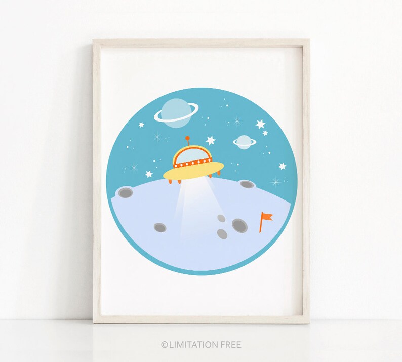 Space Nursery Wall Print, Boy Nursery Print, Children#39;s Wall Space Nursery Wall Print, Boy Nursery Print, Children#39;s Wall
