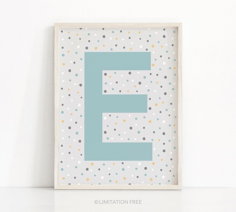 Boy Nursery Wall Art Name Nursery Print Initial Letter Etsy