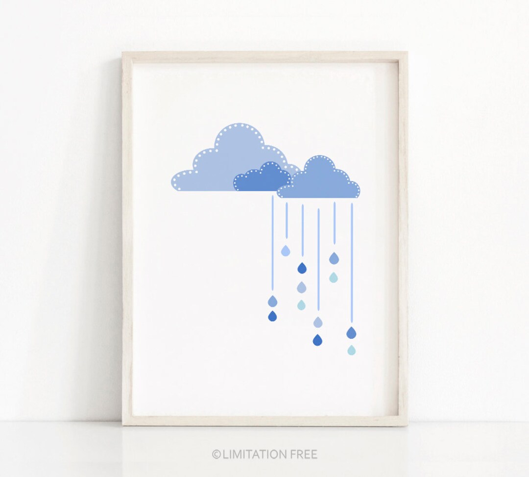 Printable Nursery Art, Cloud Nursery Wall Art, Baby Room Art, Kids Room