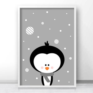 Penguin Christmas Print, Instant Download Printable Christmas Art, Holiday Print, Christmas Wall Art, Digital Download Christmas Decor image 4