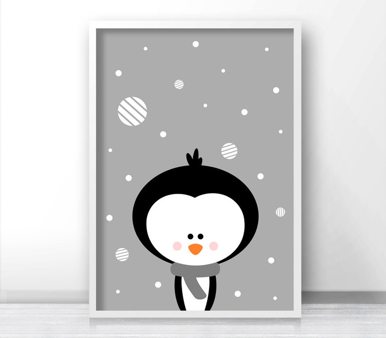 Penguin Christmas Print, Instant Download Printable Christmas Art, Holiday Print, Christmas Wall Art, Digital Download Christmas Decor image 4