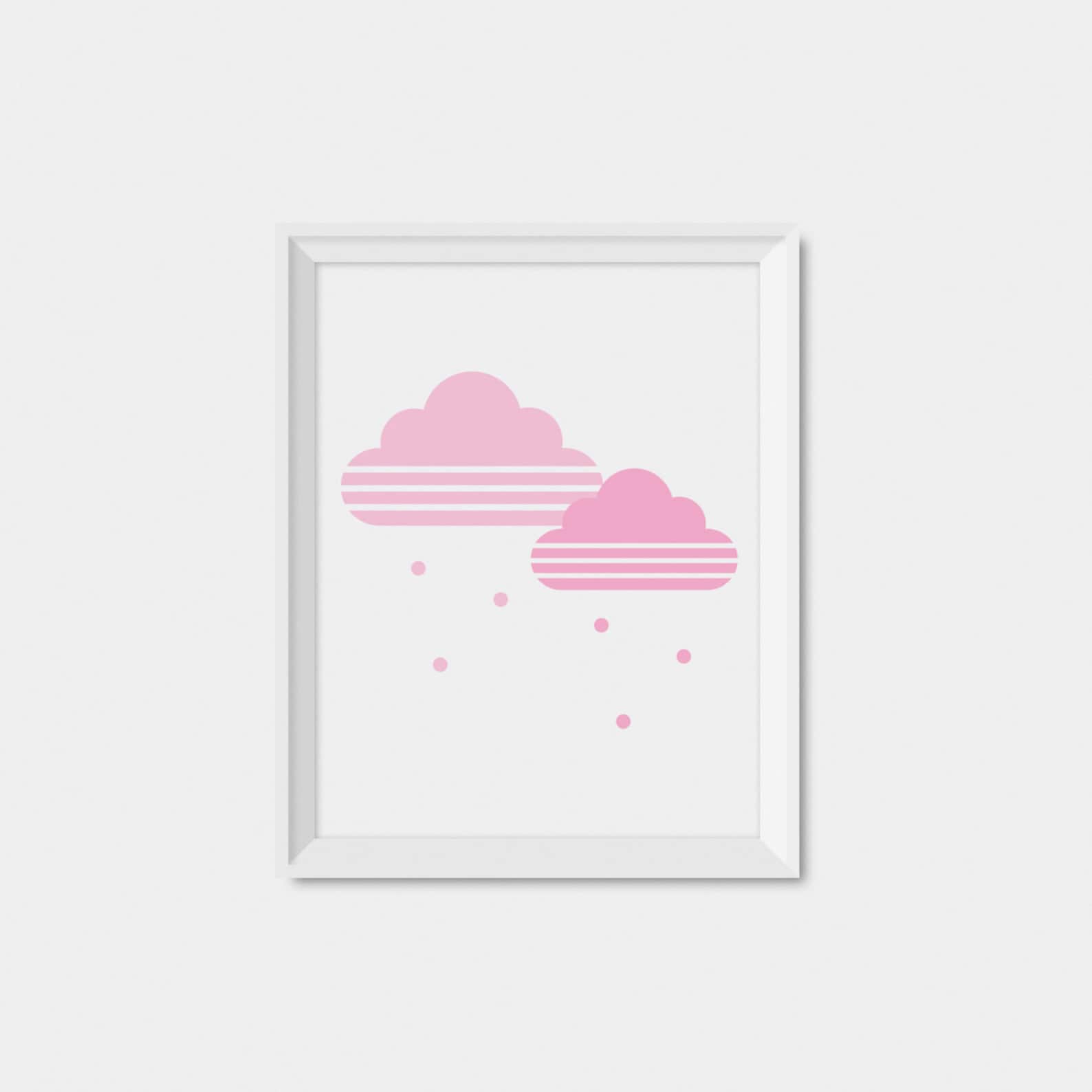 Pink Cloud Nursery Print Nursery Wall Art Printable Nursery Etsy