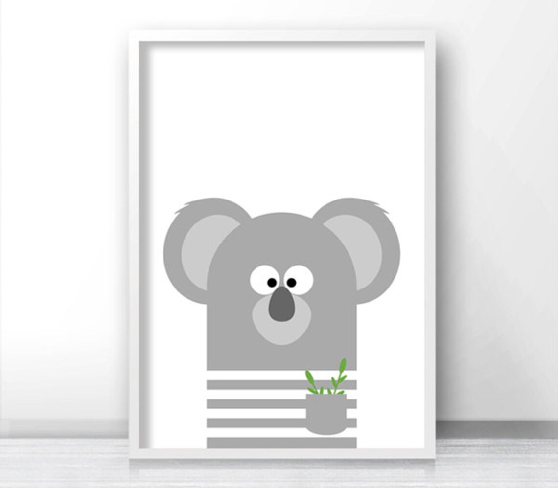 Koala Nursery Print, Animal Nursery Art, Kids Print, Digital Download ...