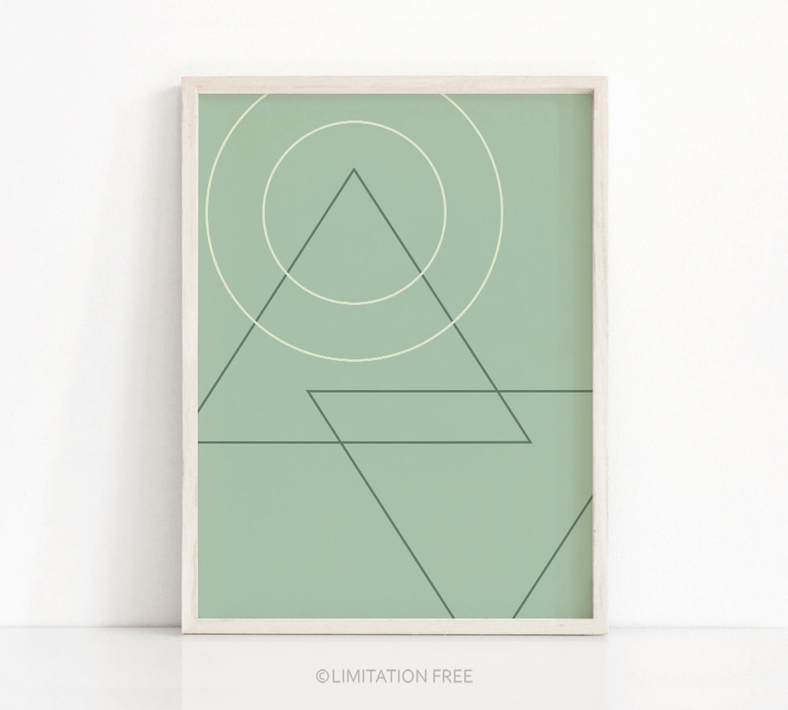 Green Wall Art Geometric Art Printable Wall Art Digital - Etsy