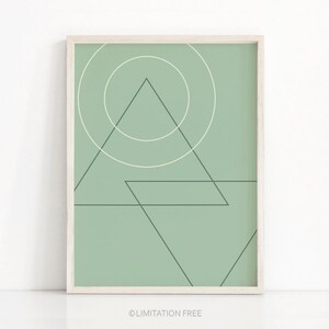 Green Wall Art, Geometric Art, Printable Wall Art, Digital Download Art, Modern Art Print, Minimalist Art, Green Decor, Printable Poster