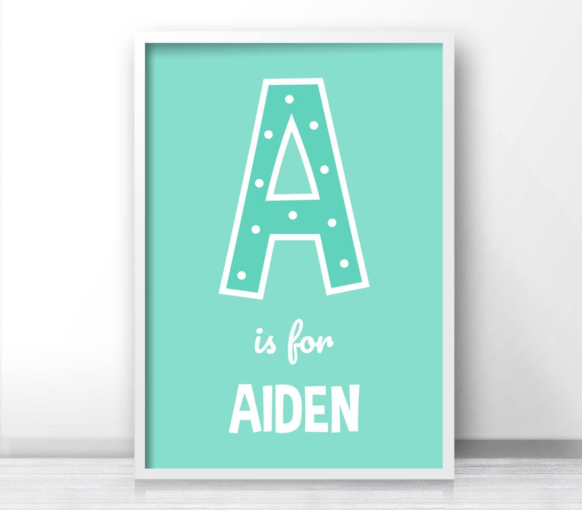 Nursery Name Wall Art Print Custom Name Art Personalized Etsy