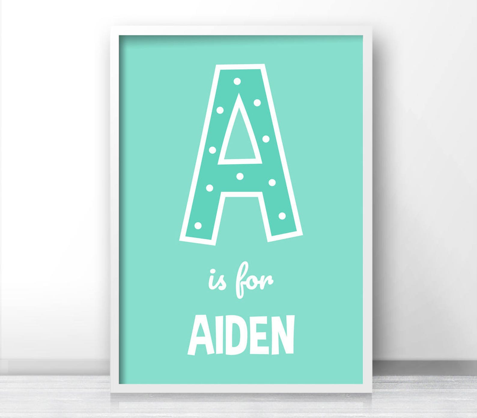 Nursery Name Wall Art Print Custom Name Art Personalized Etsy