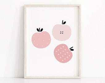 Apple Wall Art Print, Arte de descarga digital, Arte de pared de cocina, Impresión de Apple, Arte de pared de frutas, Decoración de cocina, Arte de frutas, Arte de descarga instantánea
