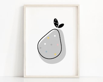 Birnen Obst Druck, Kinder Wandkunst, Obst Kinderzimmer Druck, Birnen Druck, moderne Küche Dekor, Obst Kinder Druck, druckbare Kunst Küche