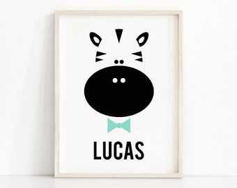 Name Nursery Print, Custom Nursery Art Printable, Kids Wall Art, Boy Nursery Decor, Kids Print, Personalized Baby Gift, Monogram Kids Decor