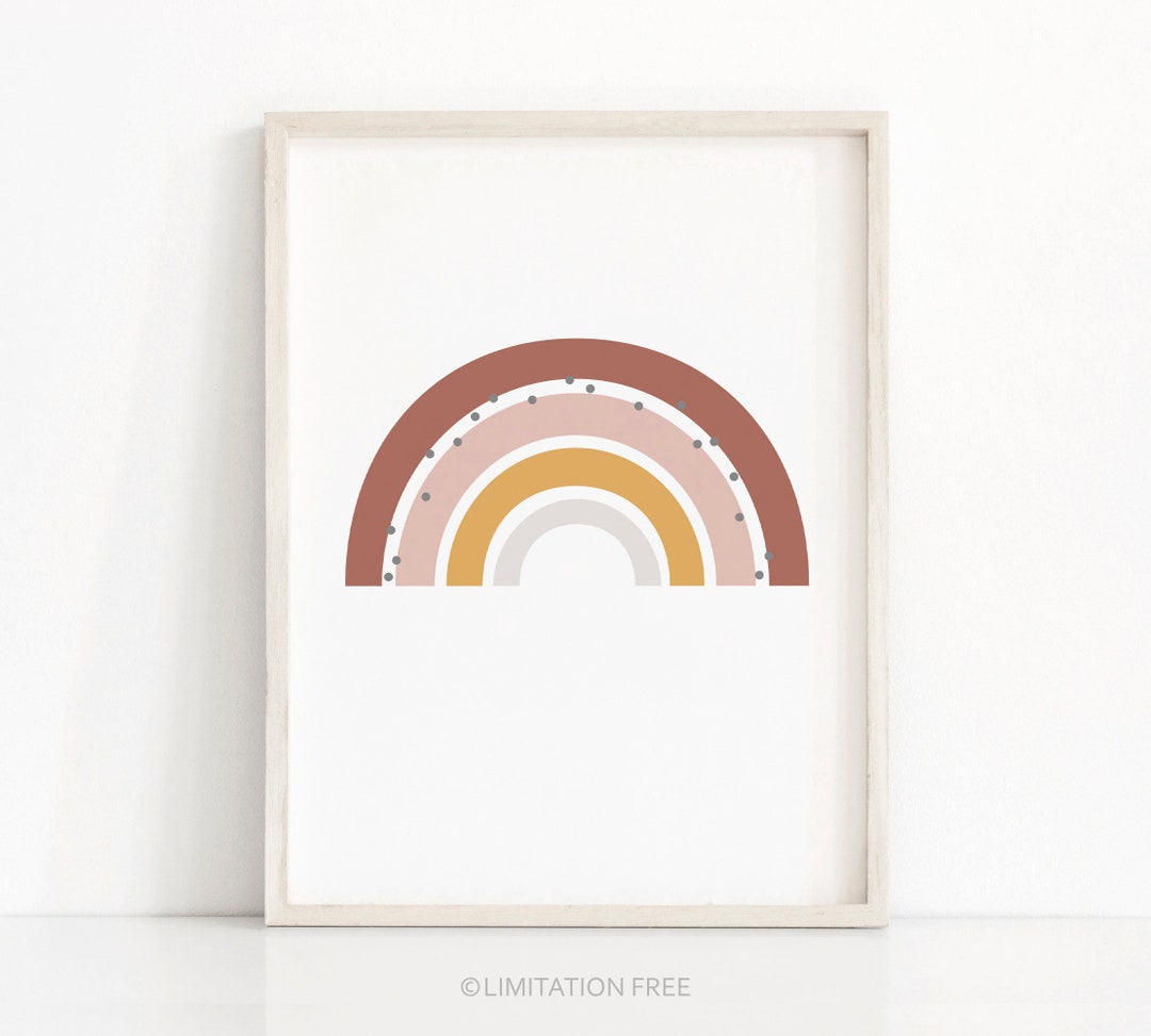 Printable Nursery Wall Art, Rainbow Nursery Print, Kids Print, Rainbow ...