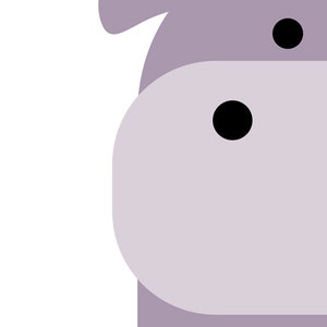 May include: A purple cartoon cow with black horns and eyes. The cow has a yellow stripe on its body.
