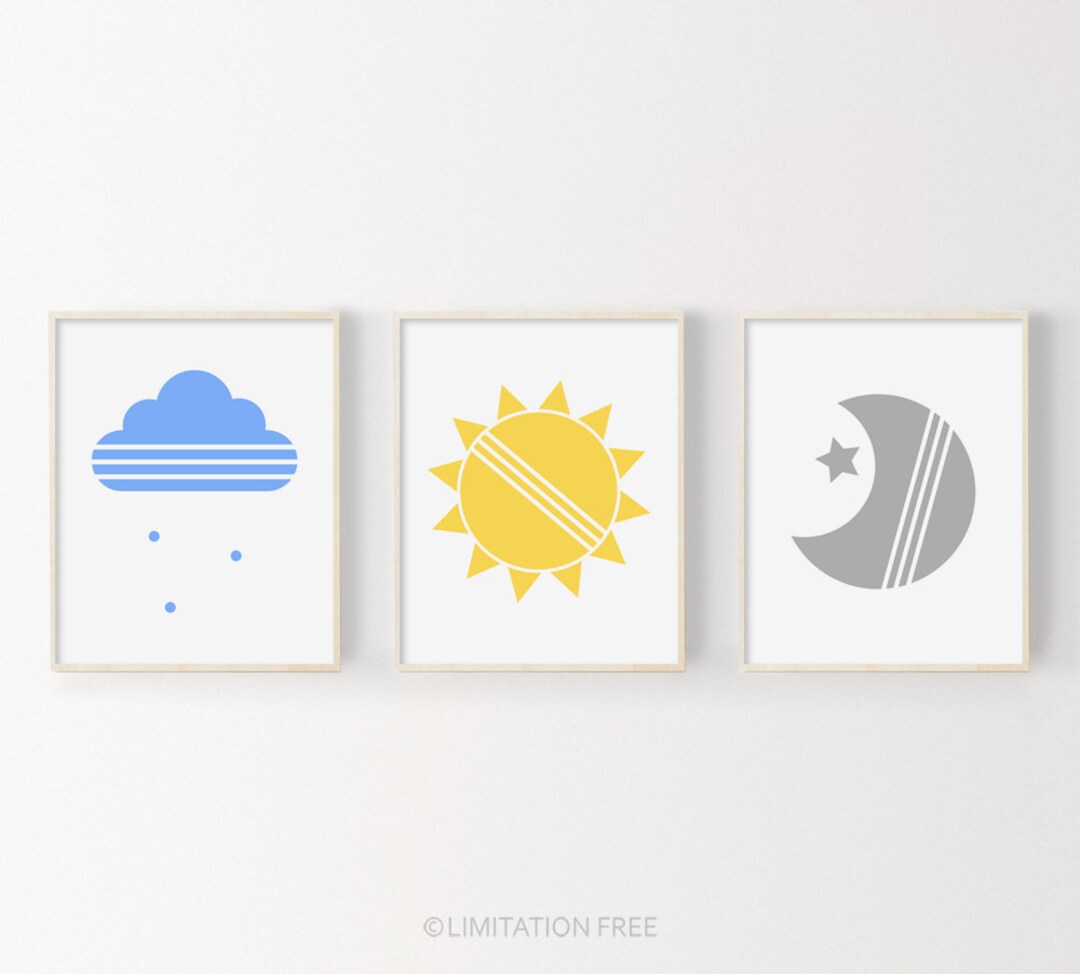 Set of 3 Nursery Prints, Modern Nursery Print, Baby Wall Art Prints