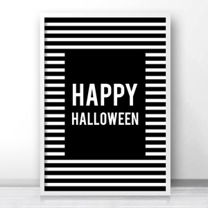 Happy Halloween Print, Halloween Printables, Fall Printable Art, Instant Download Printable Halloween Decor, Digital Halloween Wall Art image 1