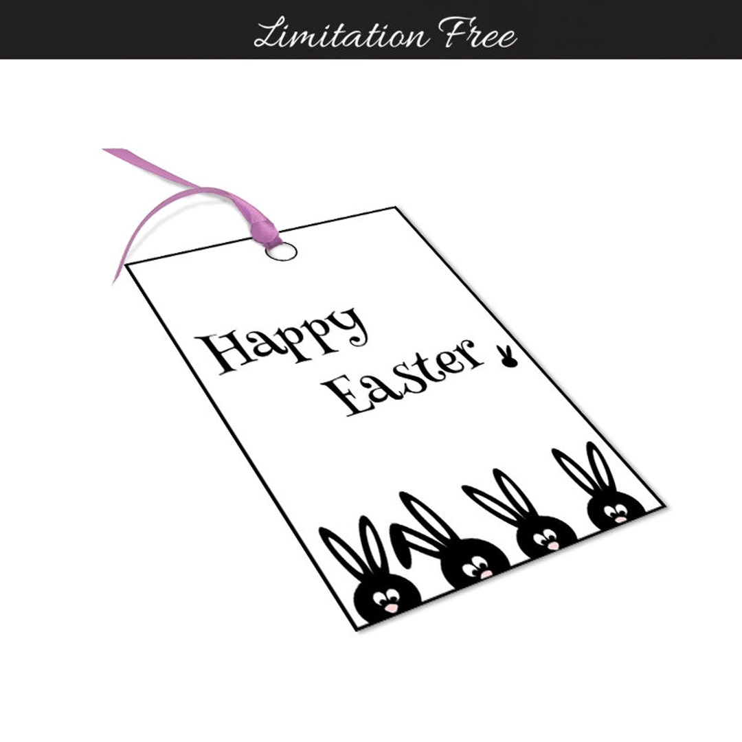 Easter Bunny Gift Tags, Printable Easter Tags, Easter Printable Gift